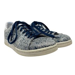 adidas Women's Navy Blue and White Patterned Sneakers